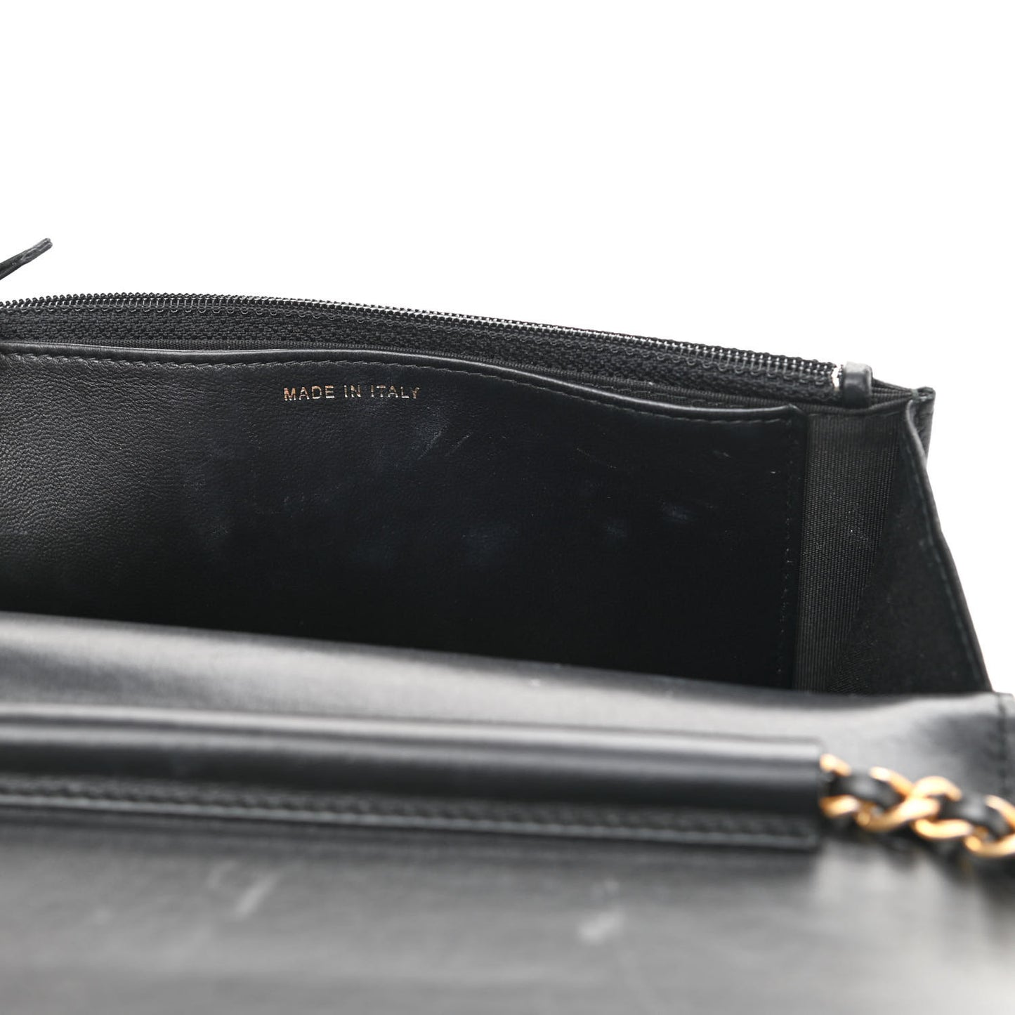 Orylag Lambskin Wallet On Chain Black
