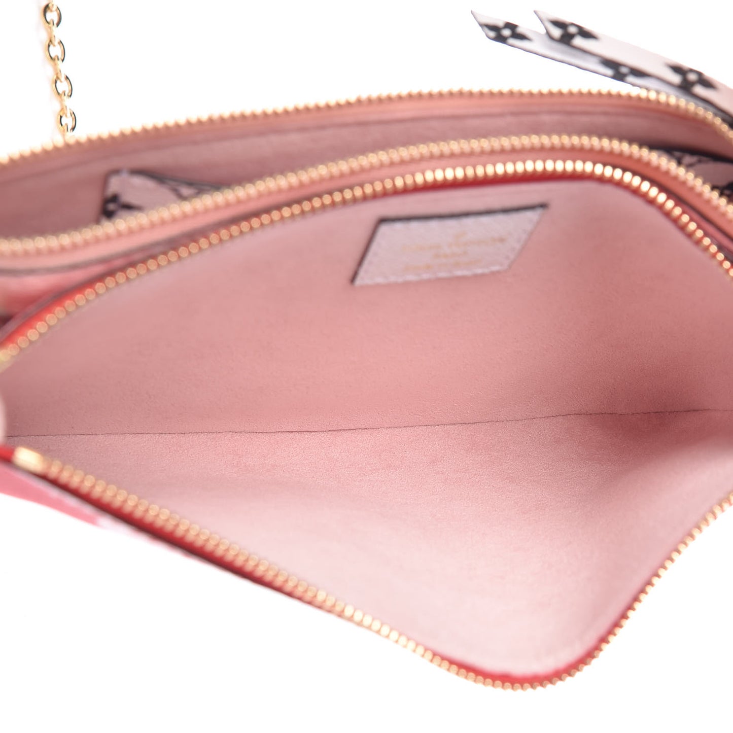Monogram Giant Double Zip Pochette Rouge