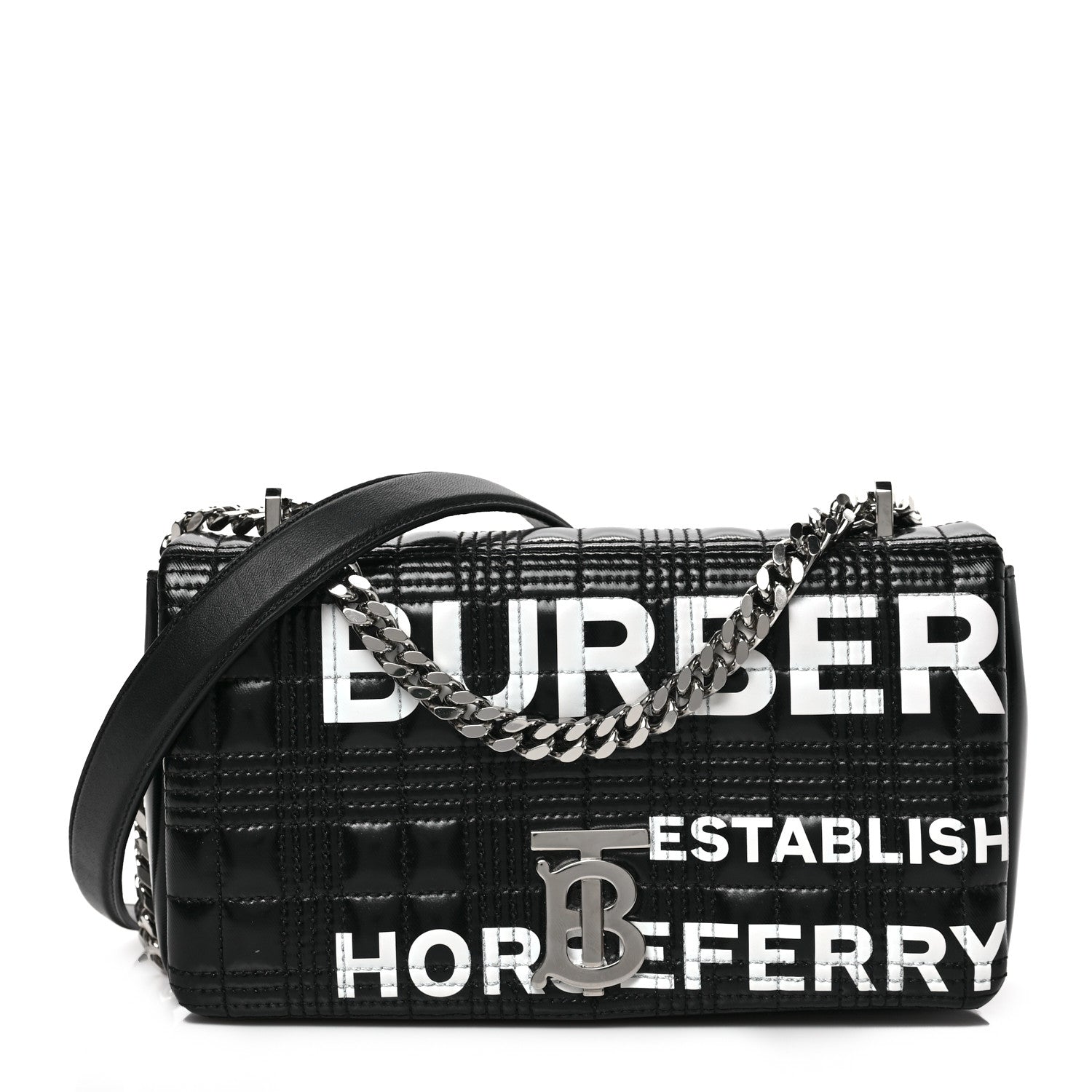 Burberry Patent Quilted Horseferry Print Small Lola Bag Black 1 of 8