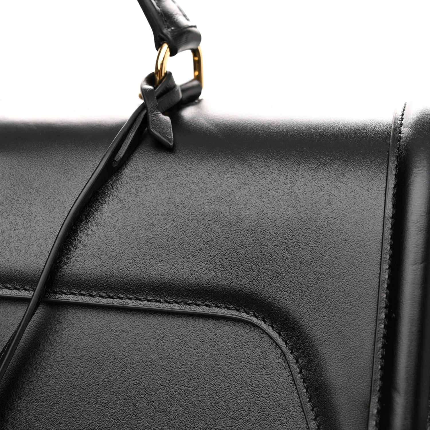 Celine Satinated Calfskin Medium 16 Top Handle Bag Black 15 of 18