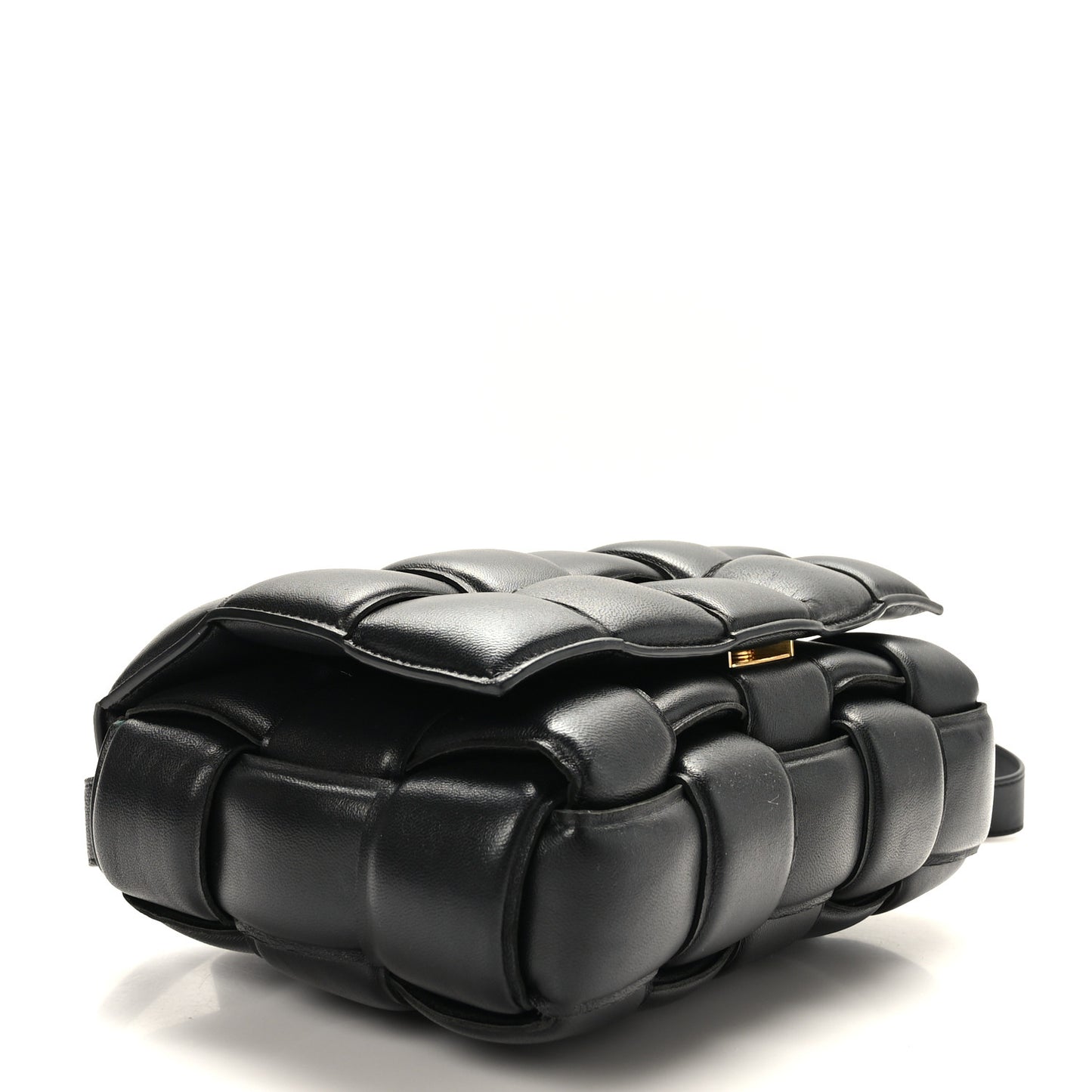 Nappa Maxi Intrecciato Padded Cassette Crossbody Bag Black