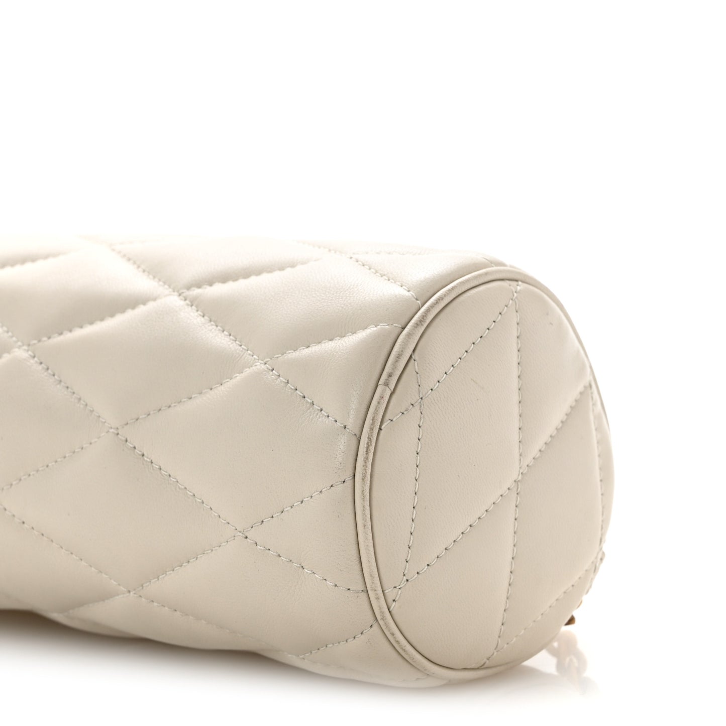 Lambskin Monogram Mini Sade Tube Bag Crema Soft