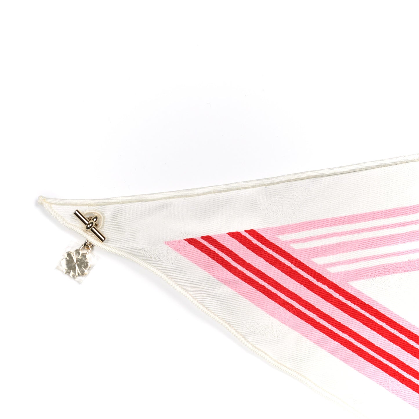 Silk Garde Robe Pop Charm Triangle Scarf 70 Multicolor White