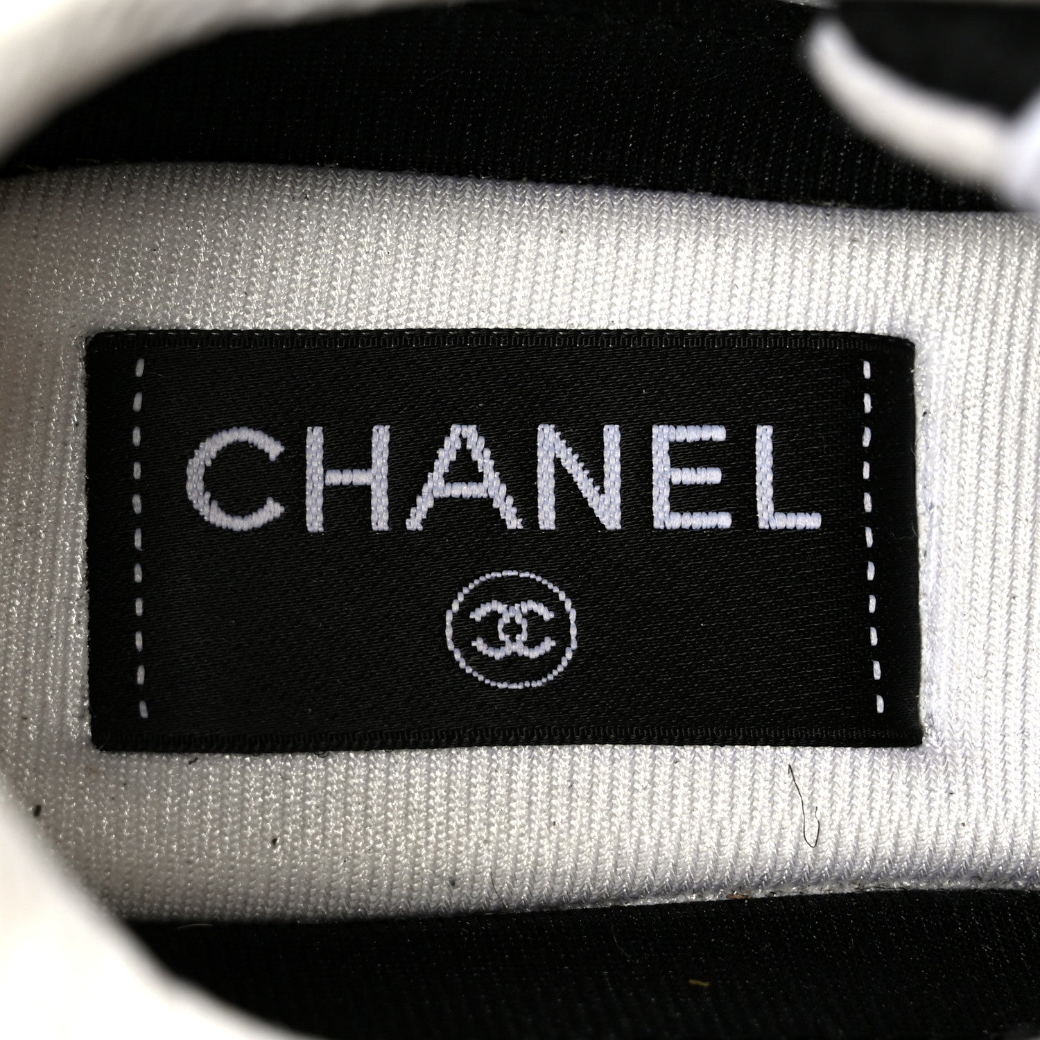 Chanel Mesh Suede Grained Calfskin Womens CC Sneakers 37 Black White 8 of 10