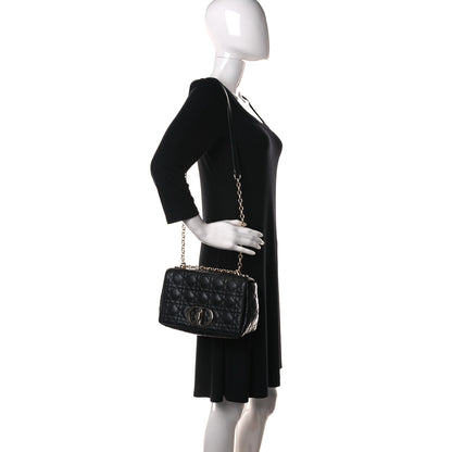 Christian Dior Calfskin Cannage Medium Caro Bag Black 3 of 12