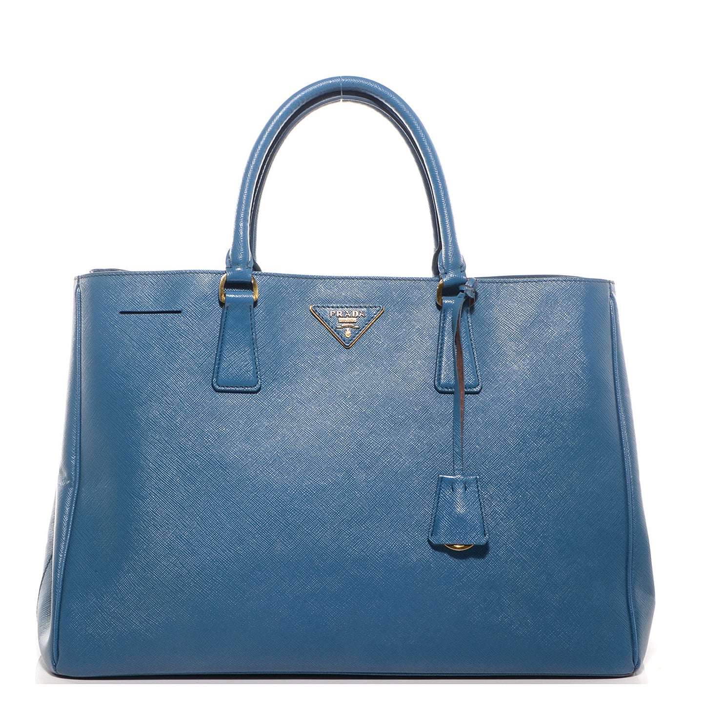 Saffiano Cuir Medium Double Bag Bluette