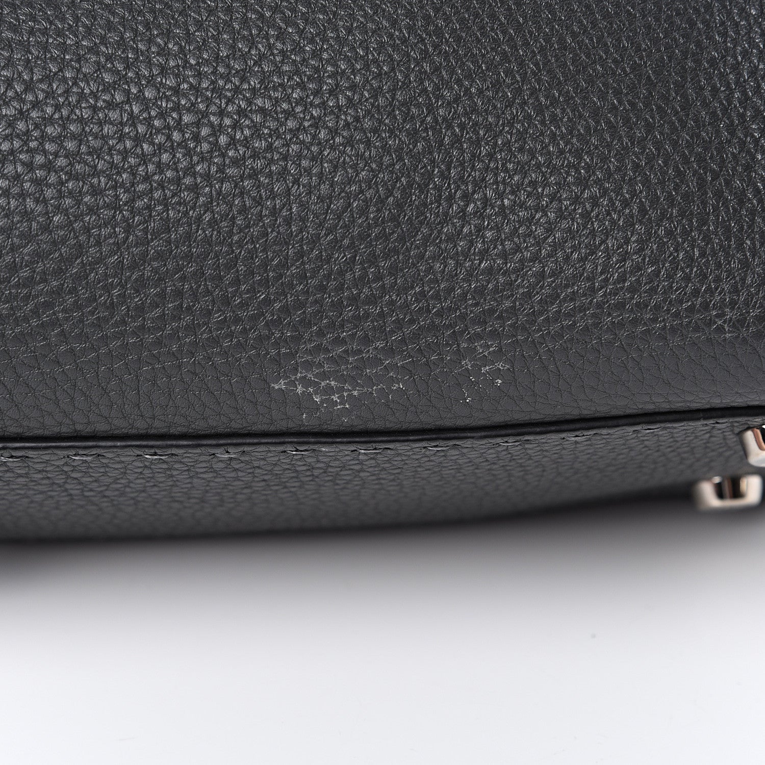 Fendi Cuoio Romano Selleria Bi-Color Medium Peekaboo Iconic Satchel Asfalto Latte 14 of 14