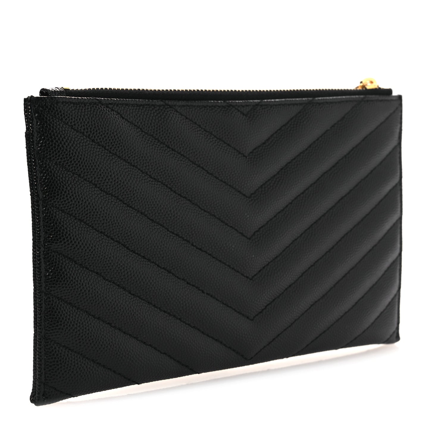 Grain De Poudre Chevron Monogram Large Bill Pouch Black
