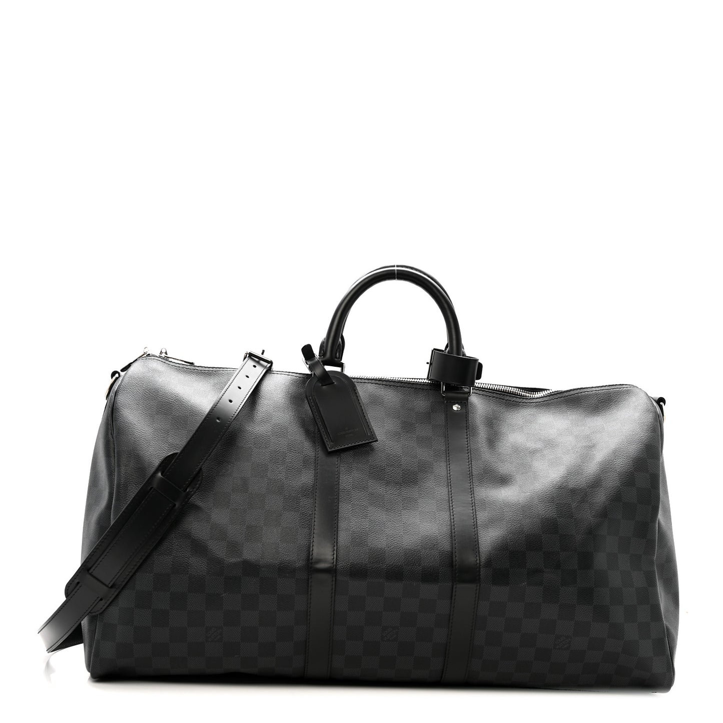 louis vuitton men's damier duffle luggage travel bag Louis Vuitton Damier Graphite Keepall Bandouliere 55 1838230 – FASHIONPHILE
