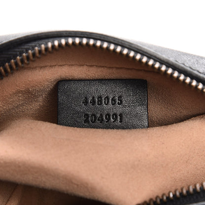 Gucci Calfskin Matelasse Mini GG Marmont Chain Shoulder Bag Black 7 of 9