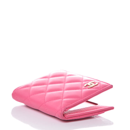 Chanel Lambskin Quilted Card Holder Wallet Fuchsia 4 of 10