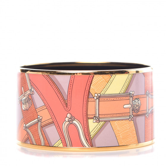 Hermes Enamel Printed Extra Wide Cavalcadour Bracelet 70 1 of 5