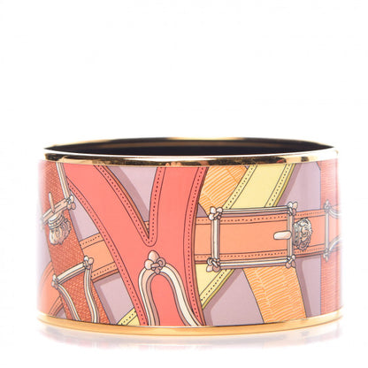 Hermes Enamel Printed Extra Wide Cavalcadour Bracelet 70 1 of 5