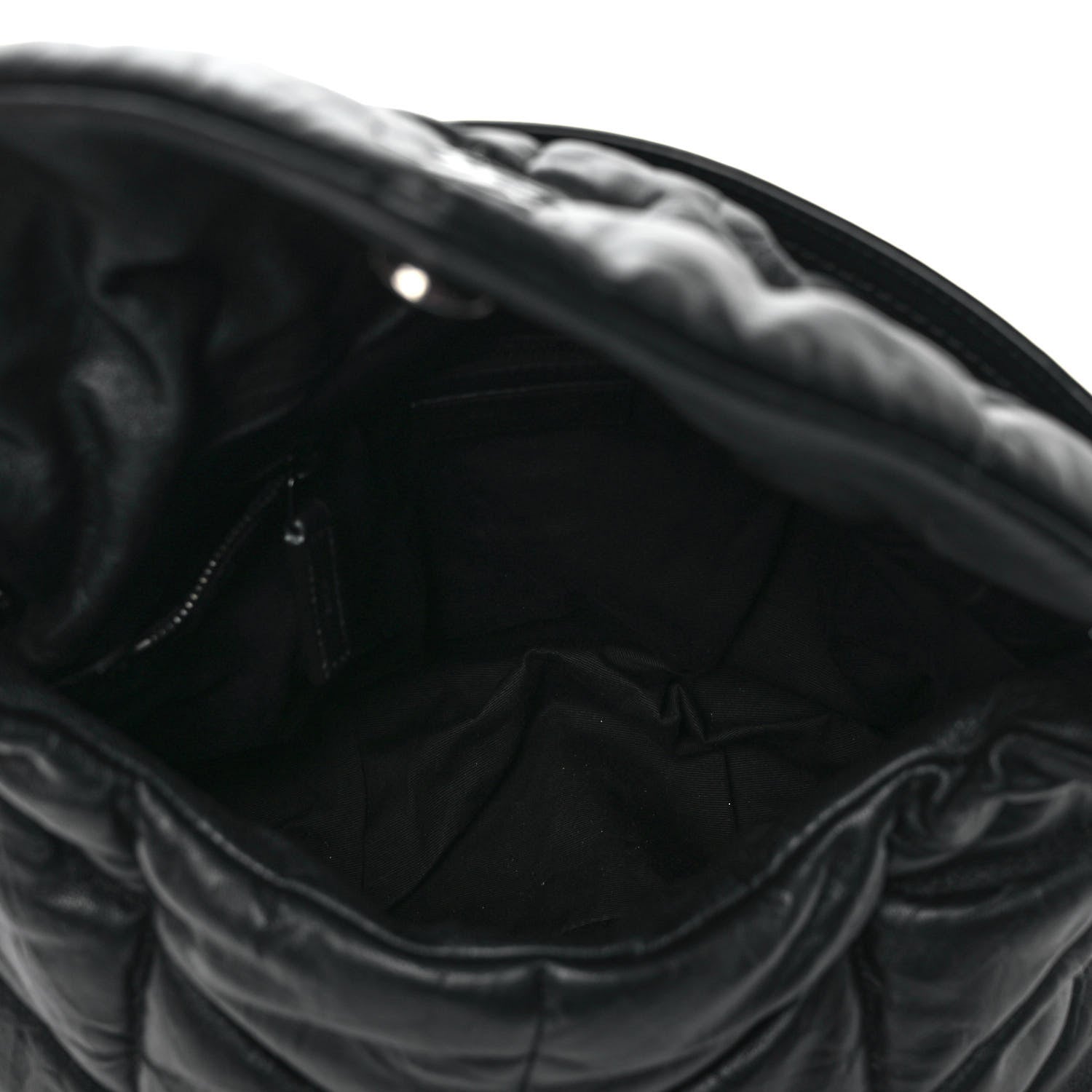 Saint Laurent Lambskin Quilted Monogram Monochrome Medium Loulou Puffer Chain Satchel Black 4 of 10