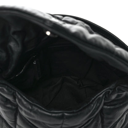 Saint Laurent Lambskin Quilted Monogram Monochrome Medium Loulou Puffer Chain Satchel Black 4 of 10