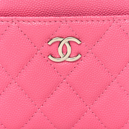 Chanel Caviar Quilted CC Zip Card Holder Dark Pink 8 of 12