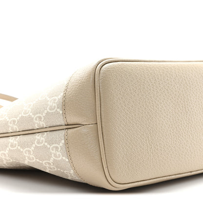 Gucci GG Supreme Monogram Textured Dollar Calfskin Web Small Ophidia Tote Beige Mystic White Oatmeal 9 of 10