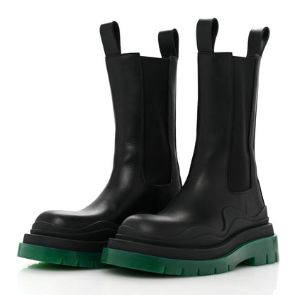 Bottega Veneta Calfskin The Tire Chelsea Boots 35 Black Green 4 of 9