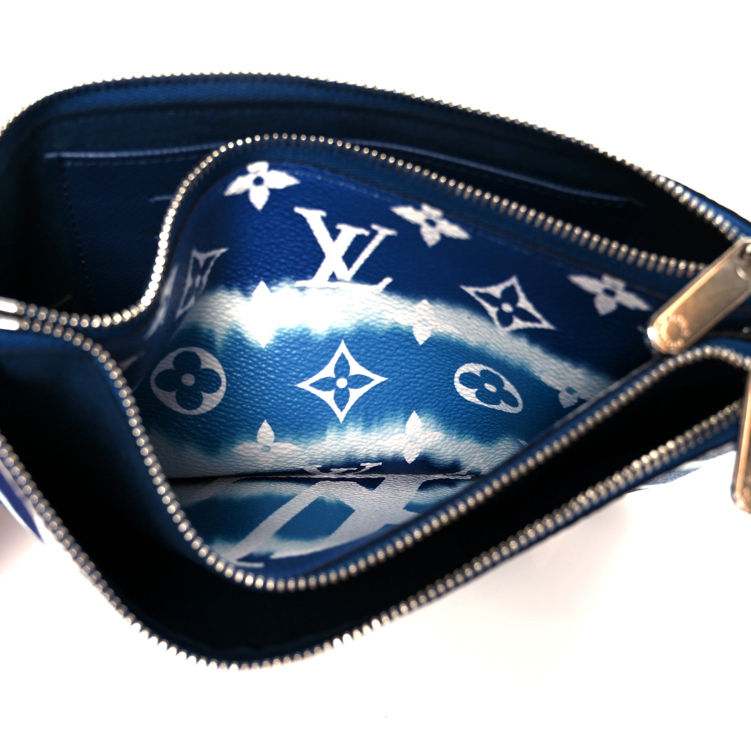 Louis Vuitton Monogram Giant Escale Double Zip Pochette Blue 7 of 10