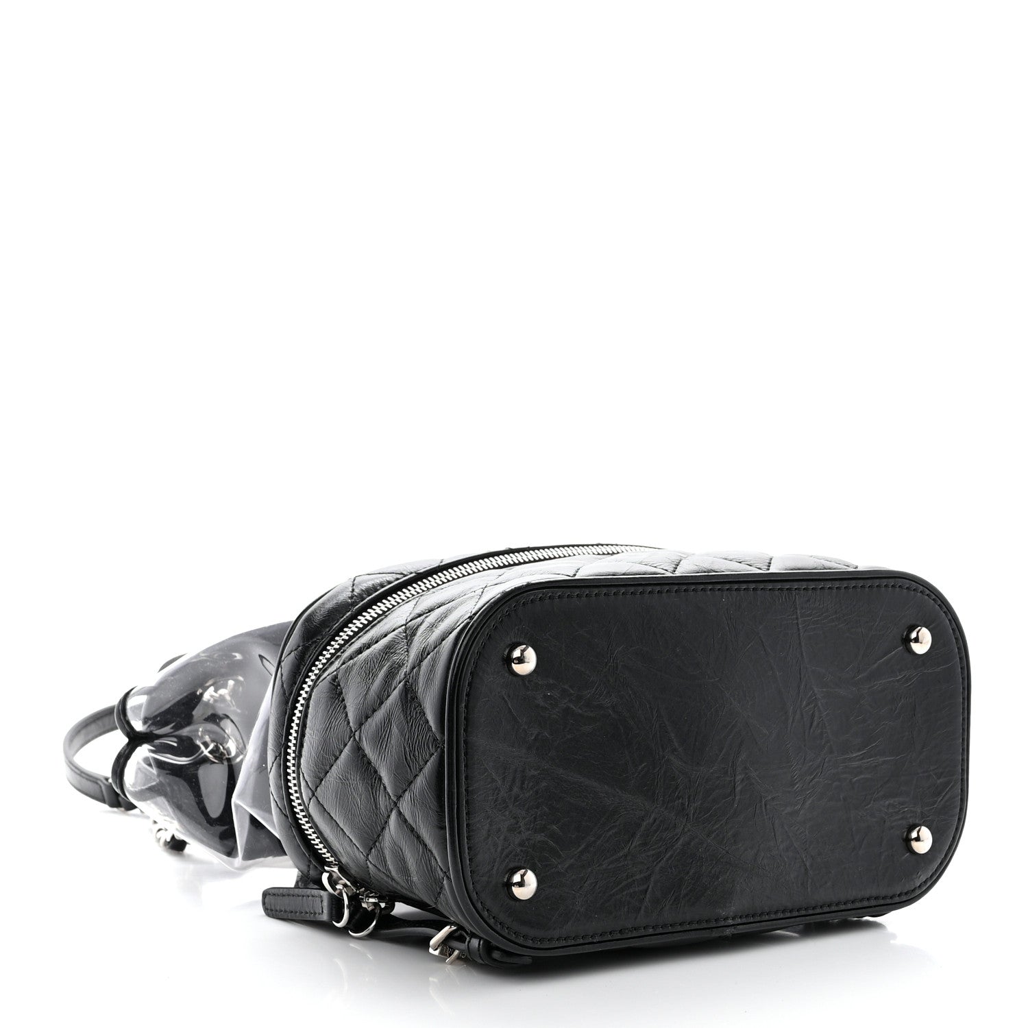 Chanel Crumpled Calfskin PVC Quilted Backpack Black 4 of 11