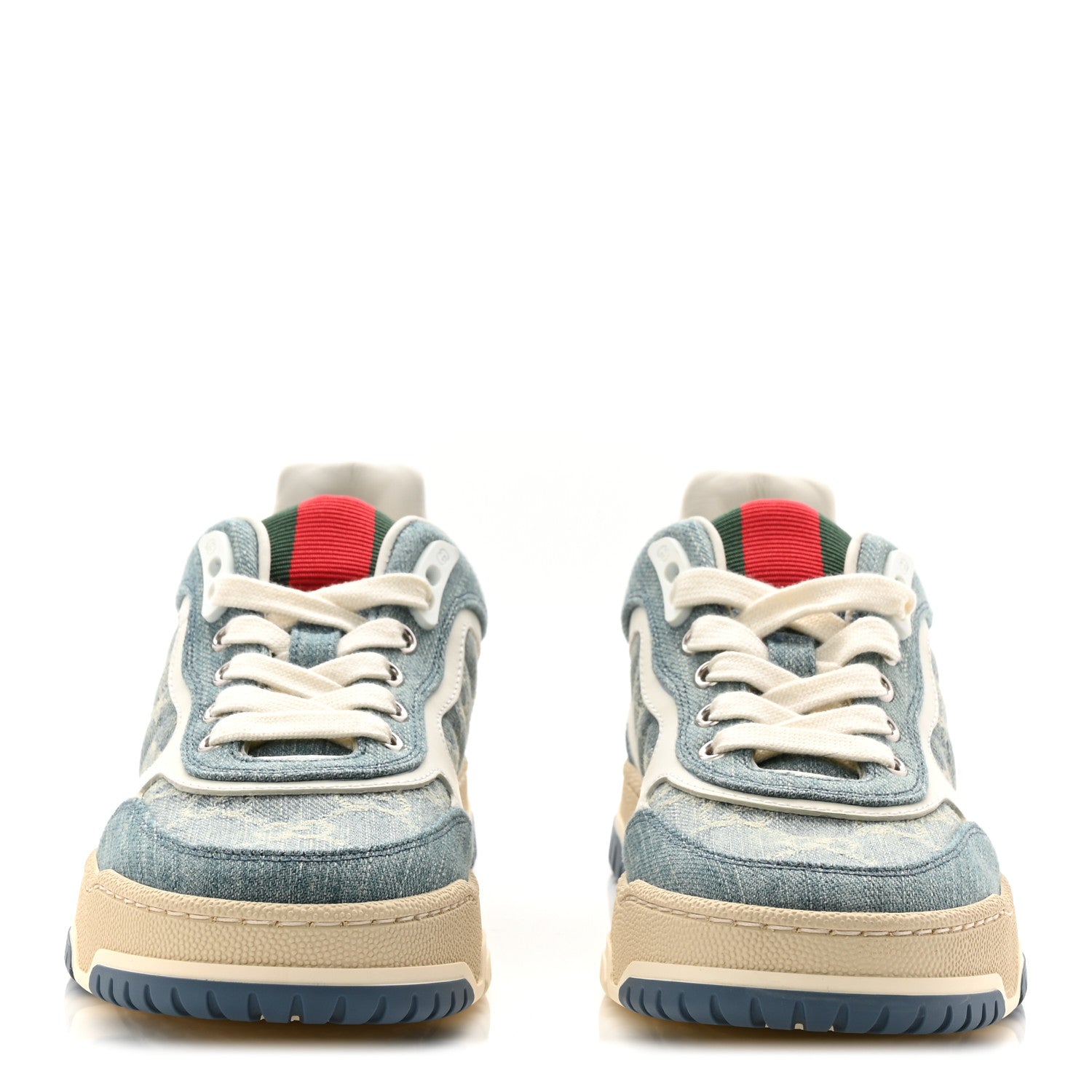 Gucci Denim GG Monogram Womens Re-Web Sneakers 35 Light Blue 3 of 11