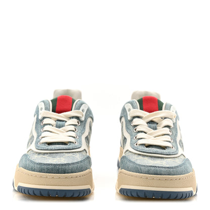 Gucci Denim GG Monogram Womens Re-Web Sneakers 35 Light Blue 3 of 11