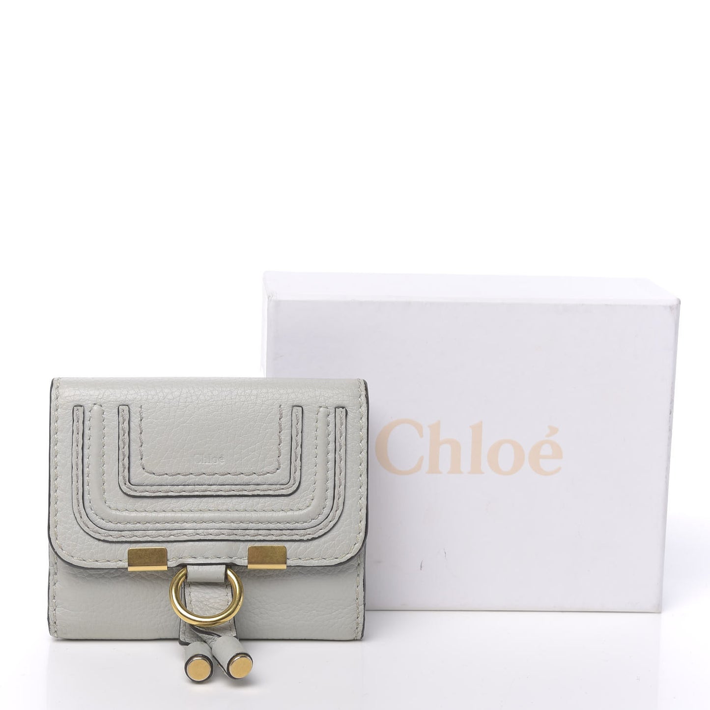 Grained Calfskin Marcie Square Wallet Atoll Blue