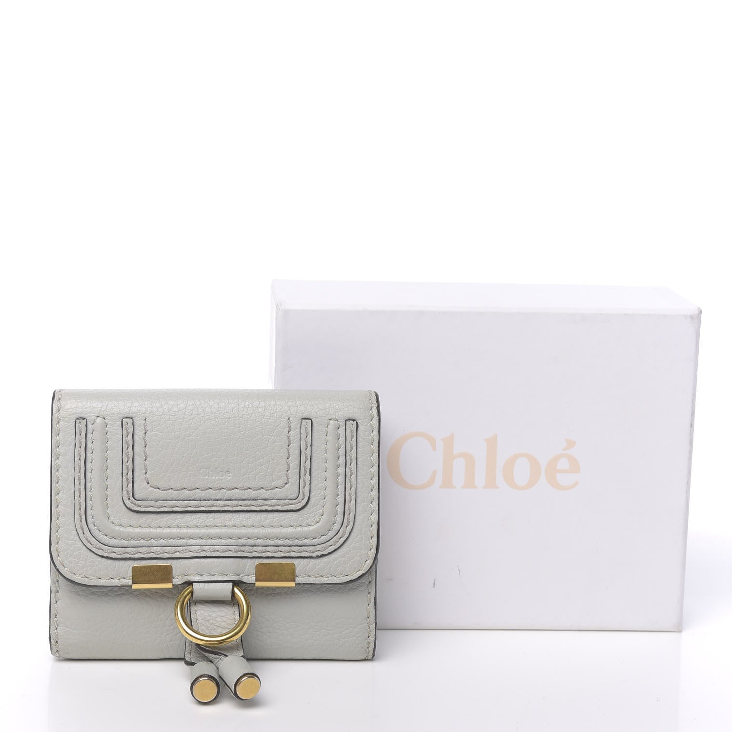 Chloe Grained Calfskin Marcie Square Wallet Atoll Blue 10 of 10
