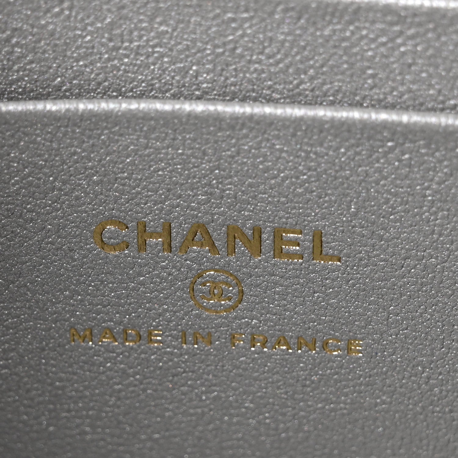 Chanel Metallic Caviar Quilted Top Handle Slim Vanity Case With Chain Silver 5 of 10