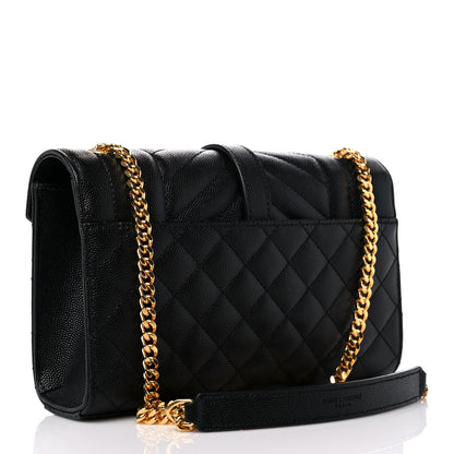 Saint Laurent Grain De Poudre Textured Mixed Matelasse Triquilt Small Monogram Satchel Black 3 of 10