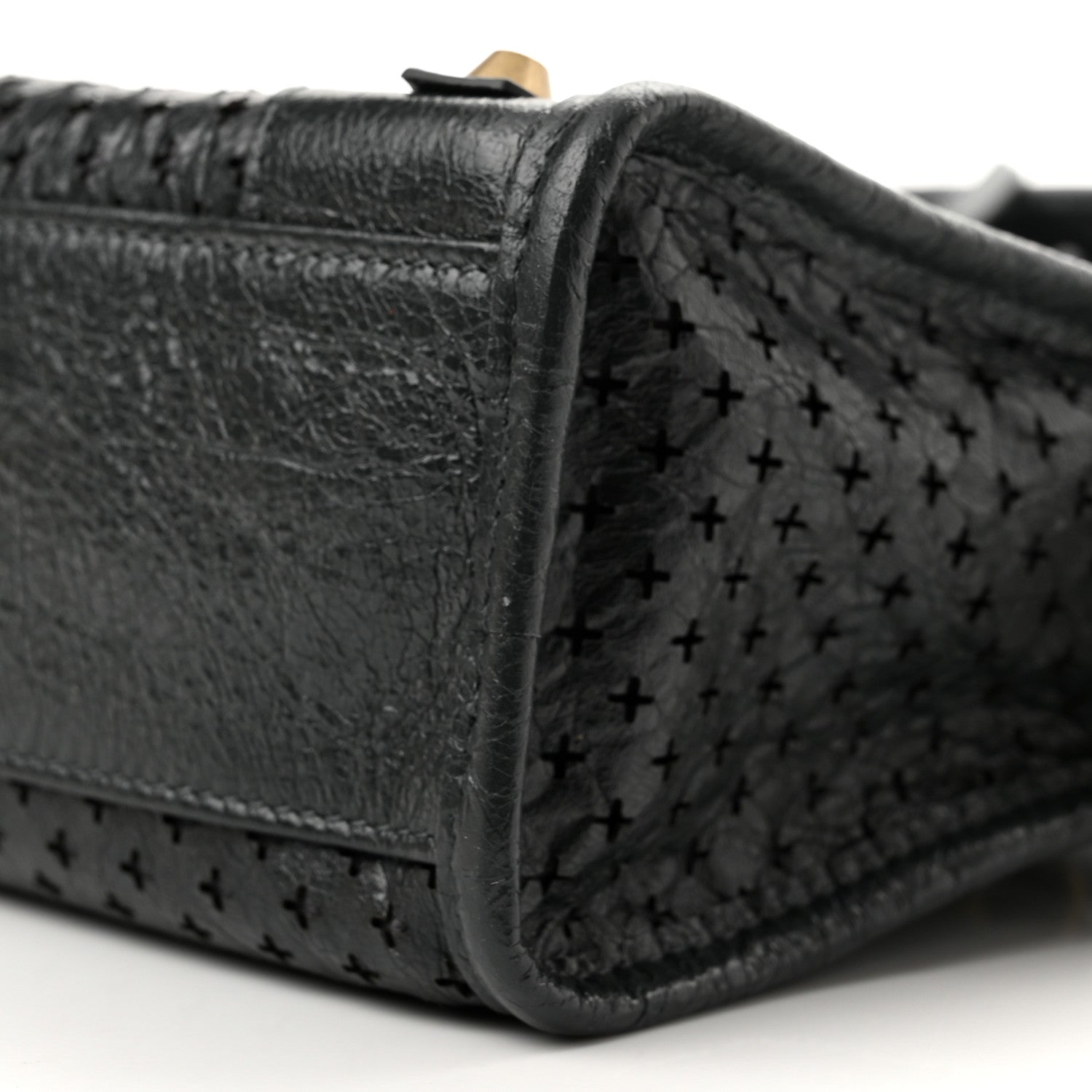 Balenciaga Agneau Stadio Laser Cut Cross Classic Gold Hardware Mini City Anthracite 10 of 10