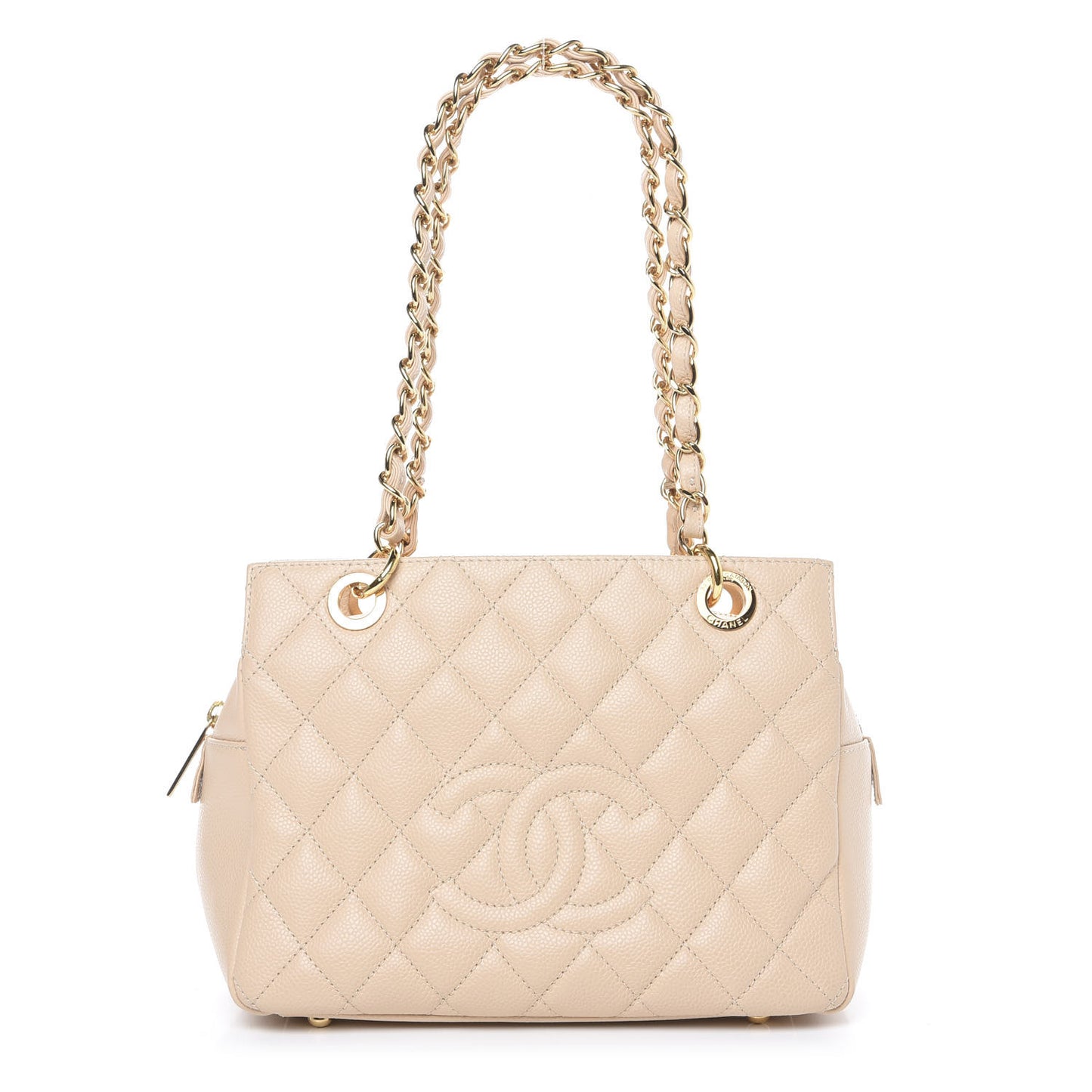 Caviar Quilted Petit Timeless Tote PTT Beige Clair