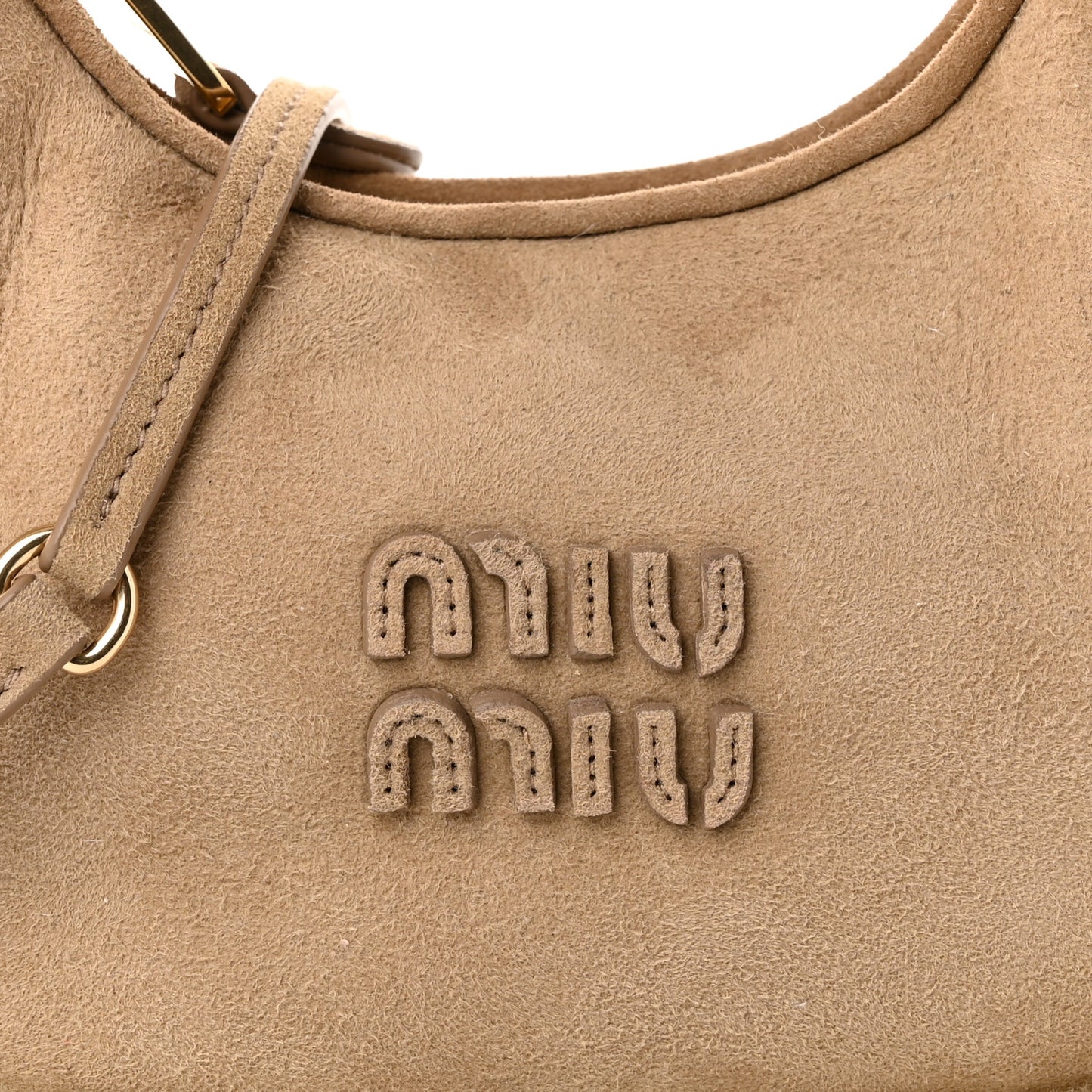 Suede Shearling Mini Wander Hobo Sabbia