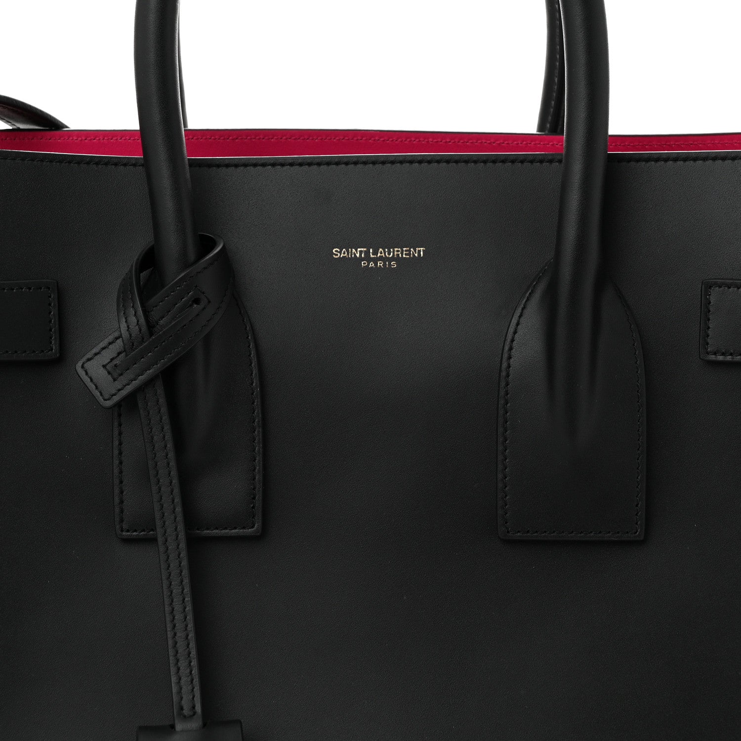 Saint Laurent Calfskin Small Sac De Jour Black Fuchsia 8 of 10