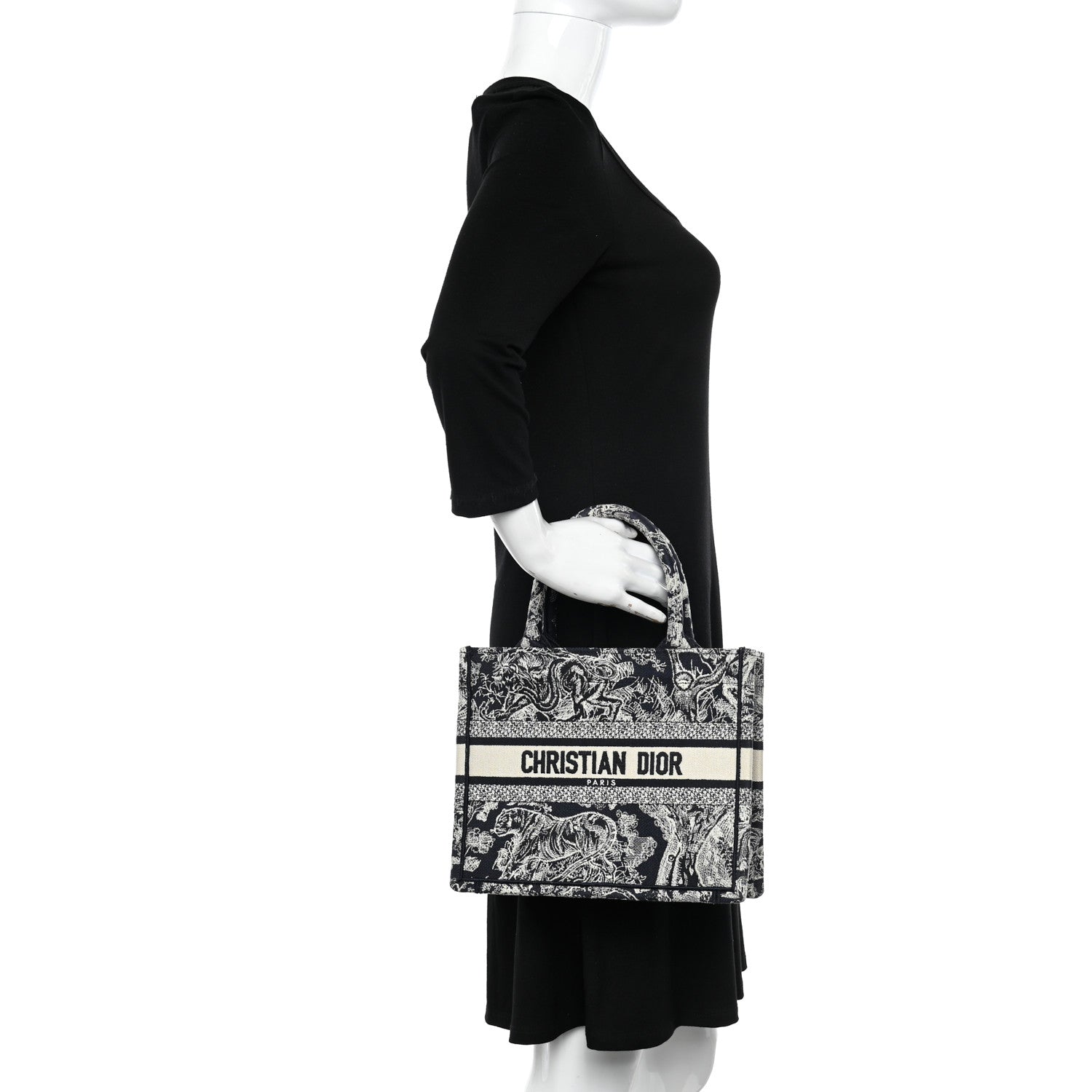 Christian Dior Canvas Embroidered Small Dioriviera Toile De Jouy Book Tote Blue 2 of 12