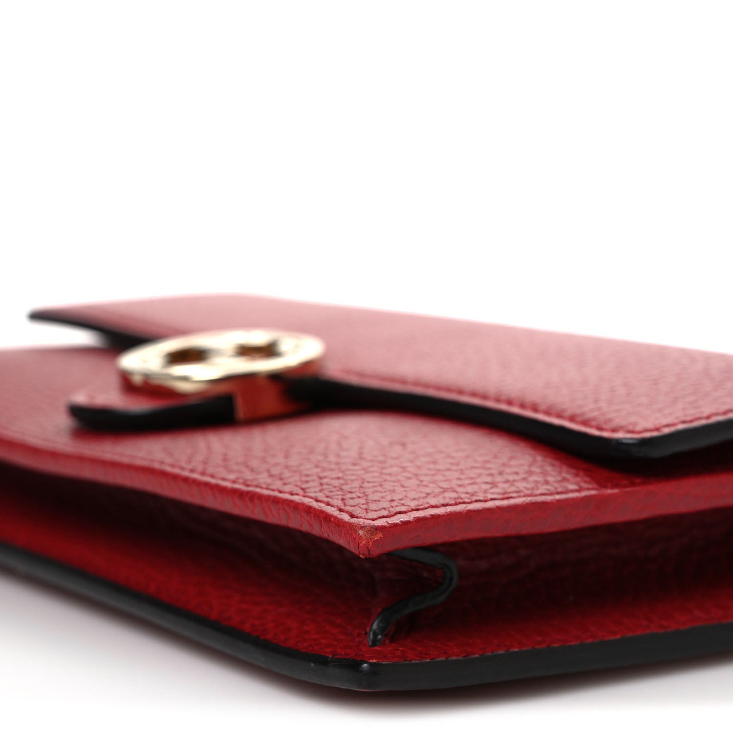 Gucci Dollar Calfskin Interlocking G Chain Wallet Red 9 of 9