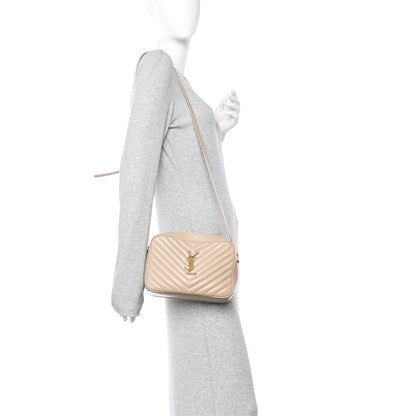 Saint Laurent Calfskin Matelasse Monogram Lou Camera Bag Dark Beige 2 of 15