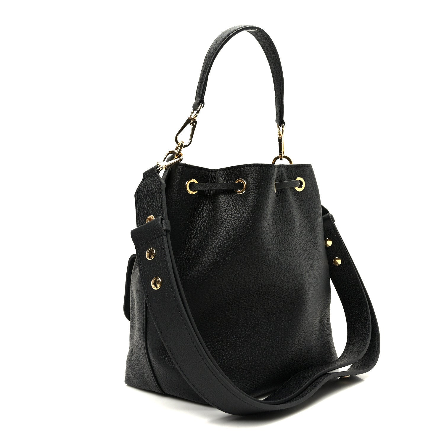 Louis Vuitton Calfskin Lockme Bucket MM Black 3 of 9