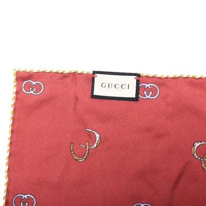 Gucci Silk Twill Poket Logos Pocket Square Red 2 of 3