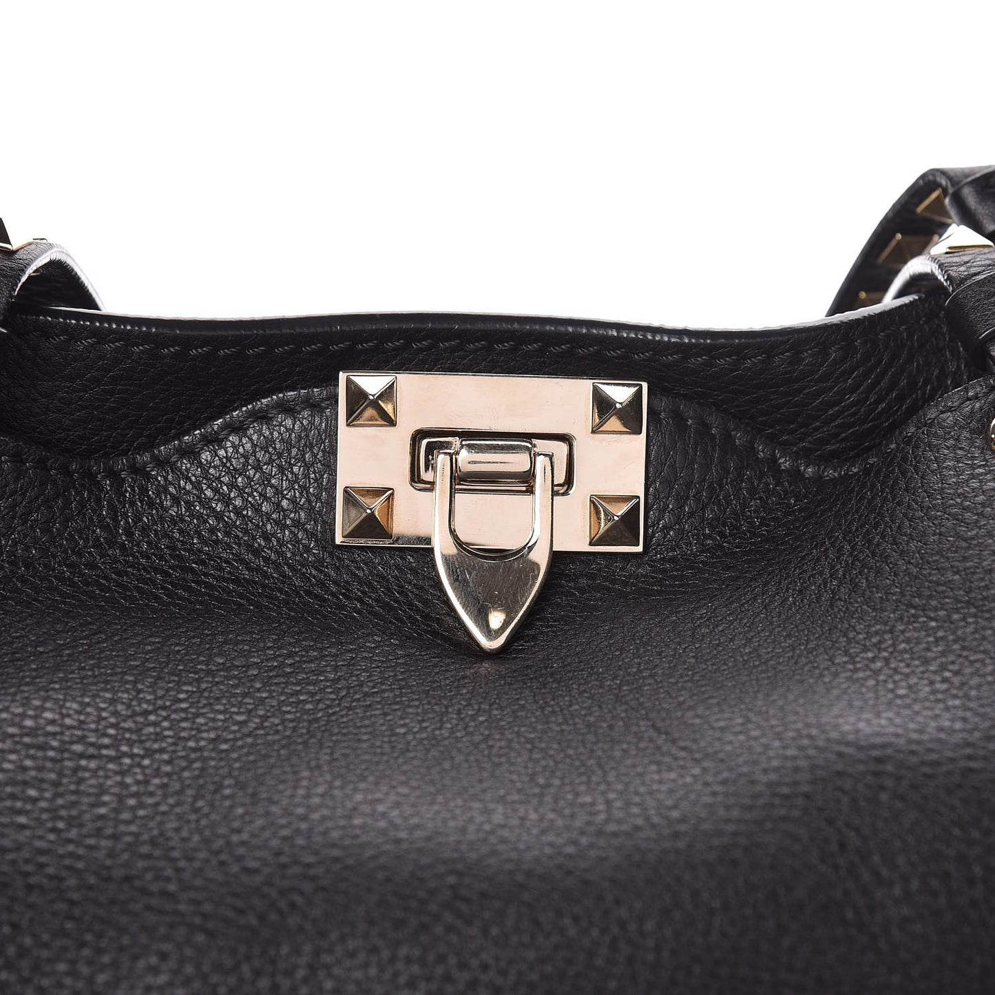 Alce Printed Calfskin Medium Rockstud Tote Black