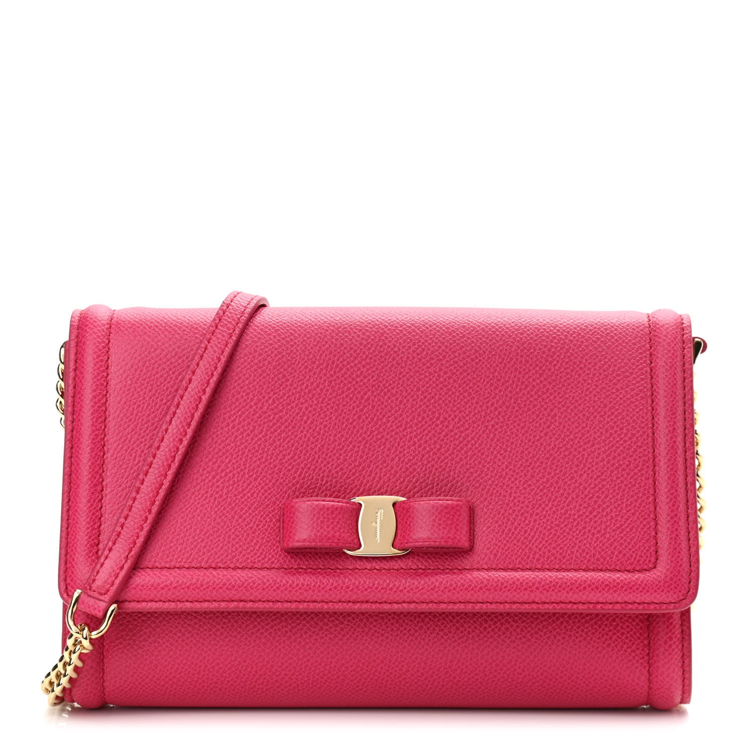 Salvatore Ferragamo Hammered Calfskin Vara Bow Minibag Pink 1 of 9