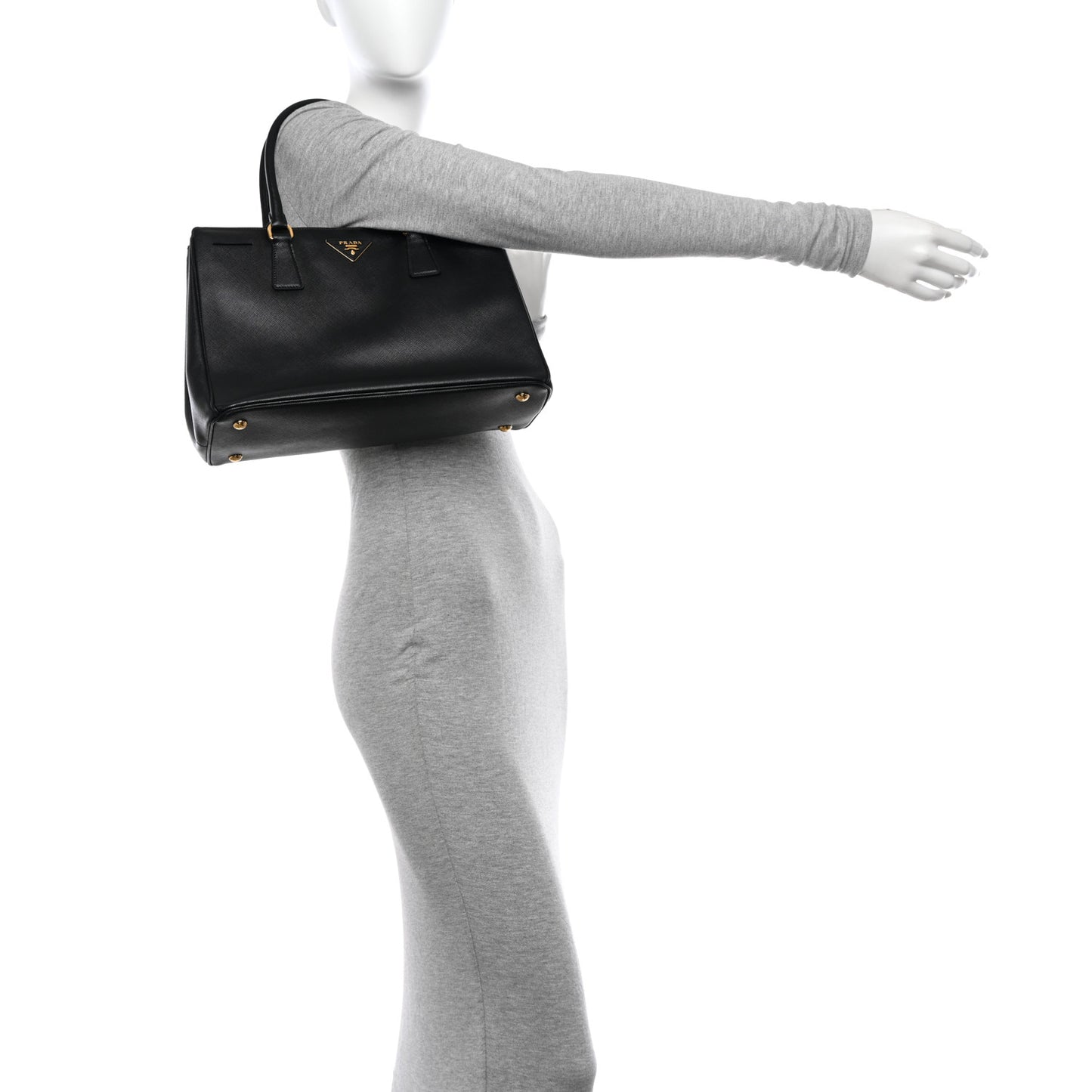Saffiano Lux Medium Tote Black
