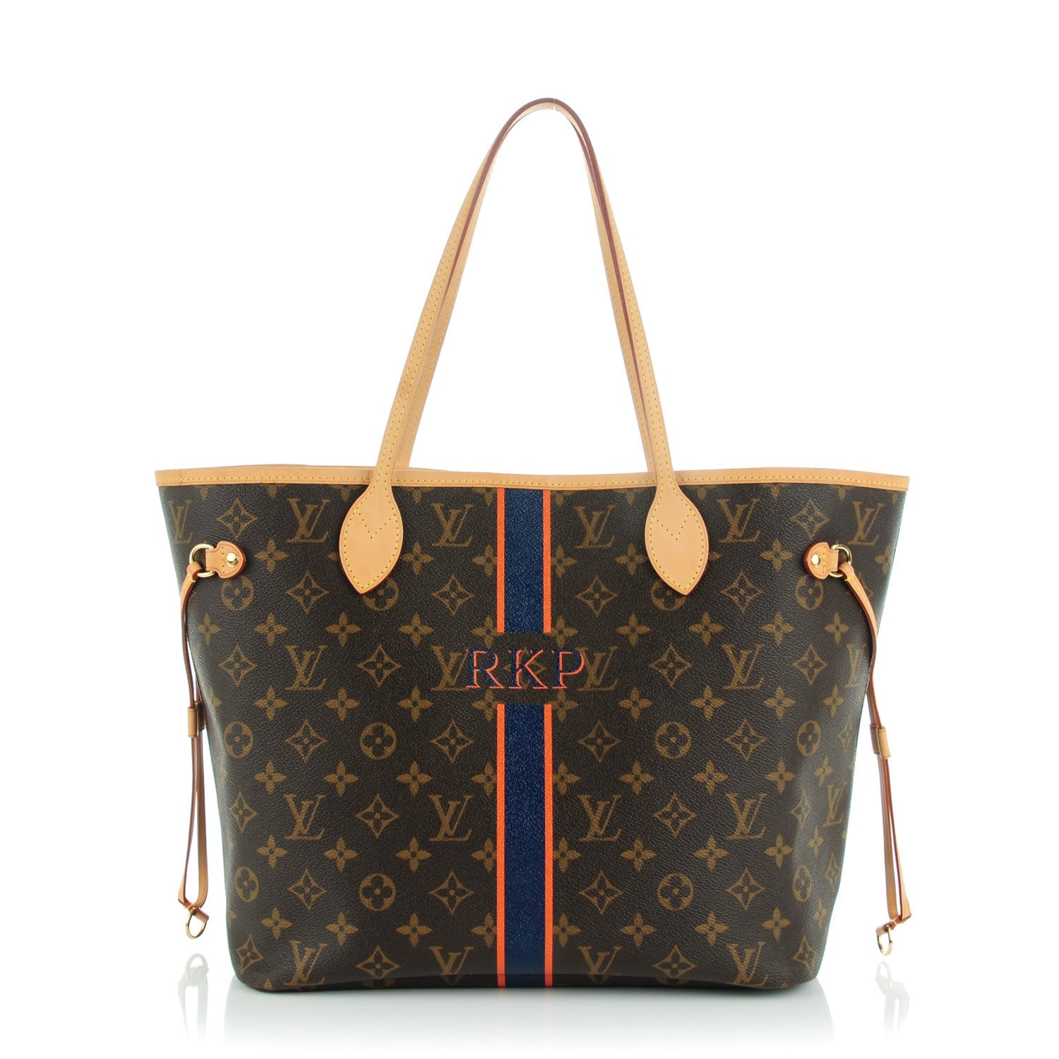 Louis Vuitton Monogram My LV Heritage Neverfull MM Blue Marine Orange 1 of 7