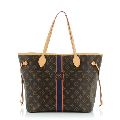 Louis Vuitton Monogram My LV Heritage Neverfull MM Blue Marine Orange 1 of 7