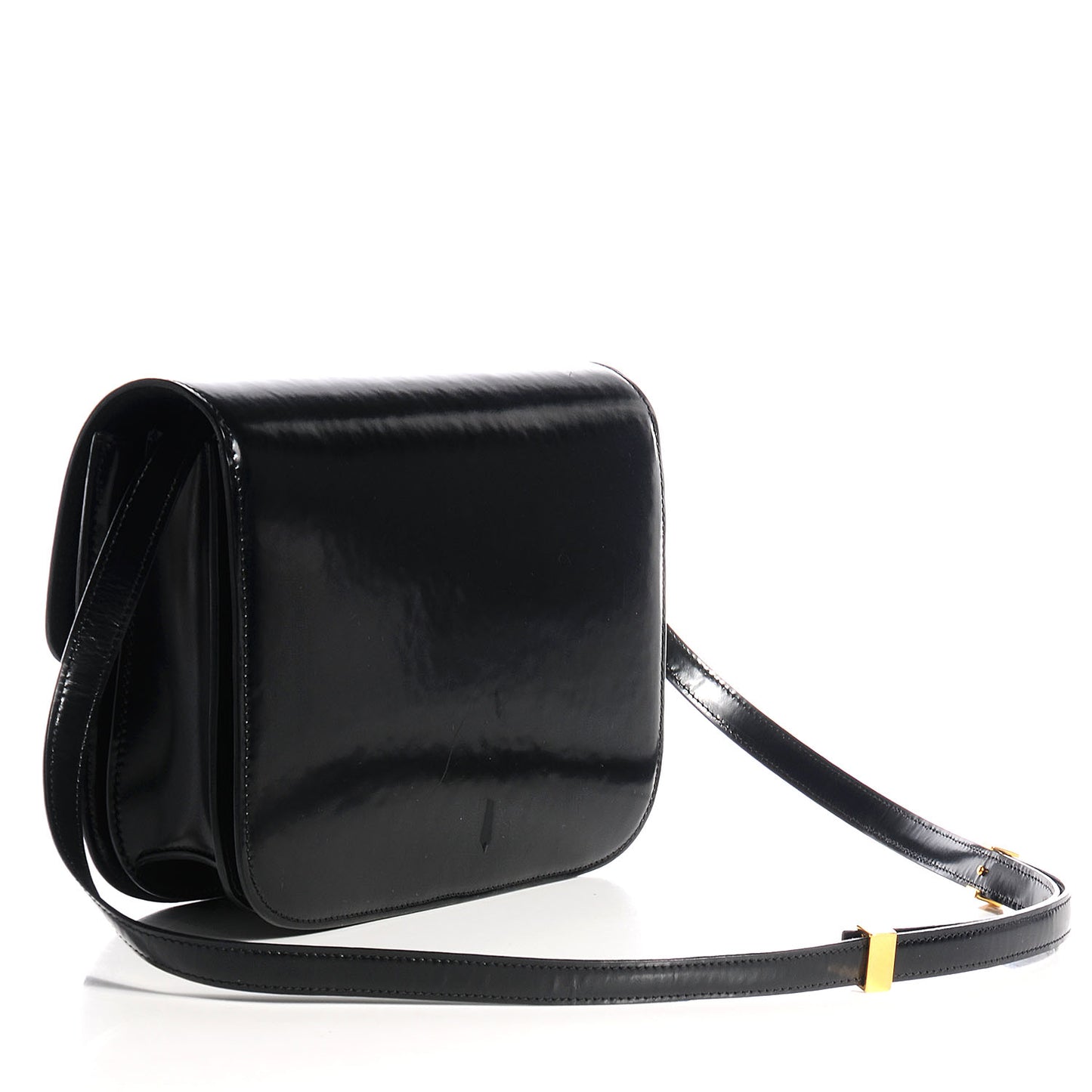 Spazzolato Medium Box Shoulder Bag Black