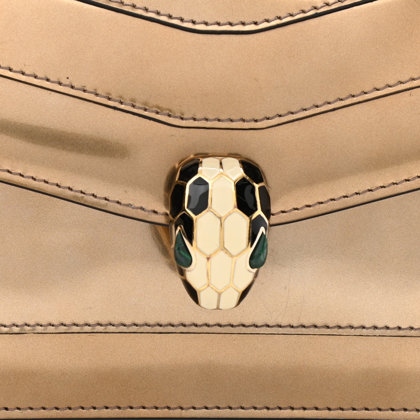 Metallic Calfskin Serpenti Medium Crossbody Bag Bronze