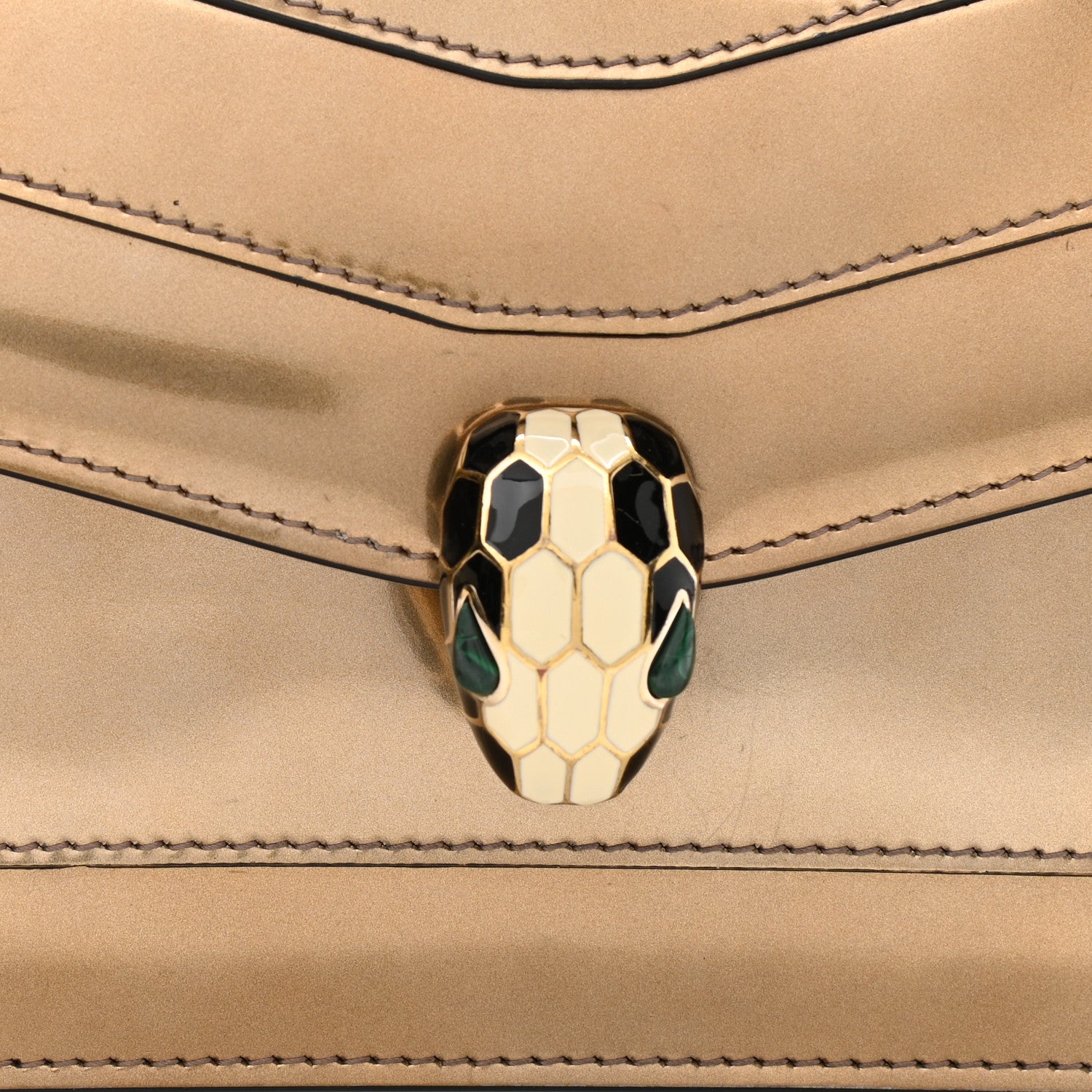 Bulgari Metallic Calfskin Serpenti Medium Crossbody Bag Bronze 7 of 9