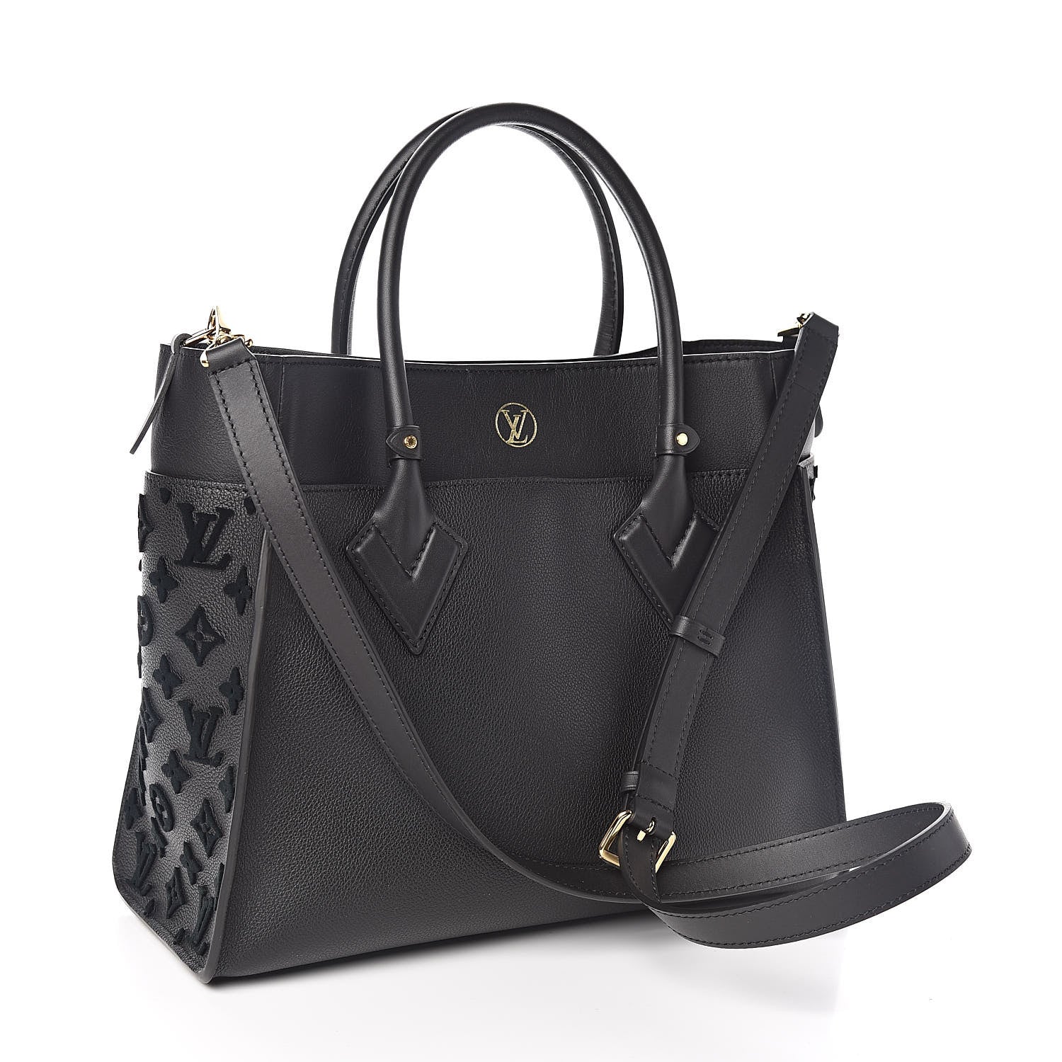 Louis Vuitton Calfskin Monogram Tufting On My Side Black 3 of 10
