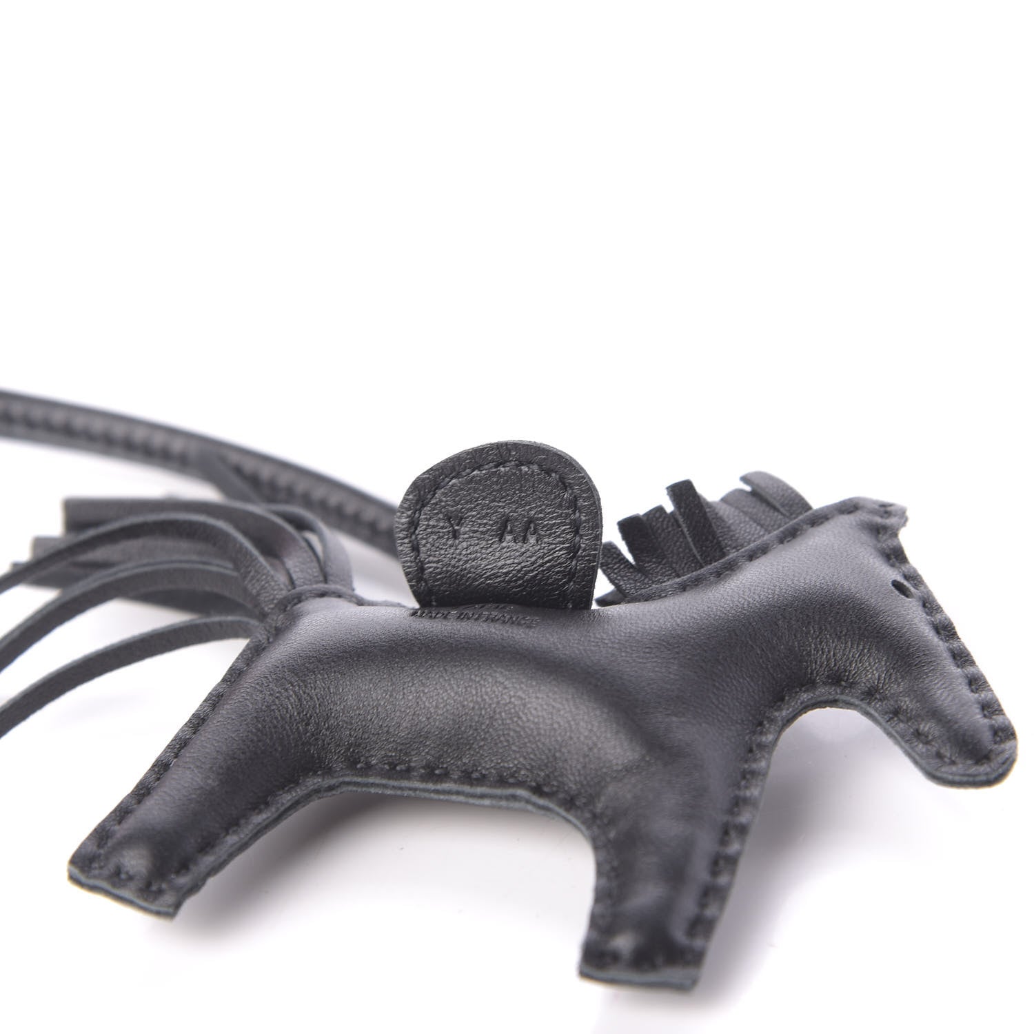 Hermes Milo Lambskin Grigri Rodeo Horse Bag Charm PM So Black 4 of 6