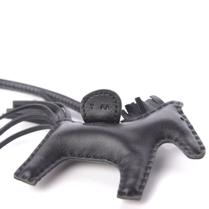 Hermes Milo Lambskin Grigri Rodeo Horse Bag Charm PM So Black 4 of 6